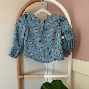 H&m -Used once 2t floral linen shirt